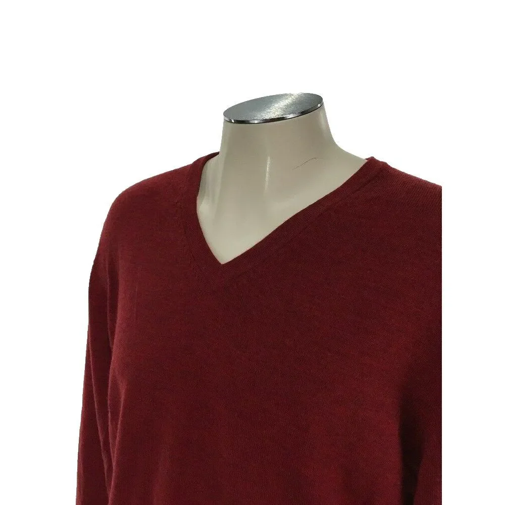 Brooks Brothers 346 Merino Wool Vneck Sweater L Pullover Golf‎ Mens